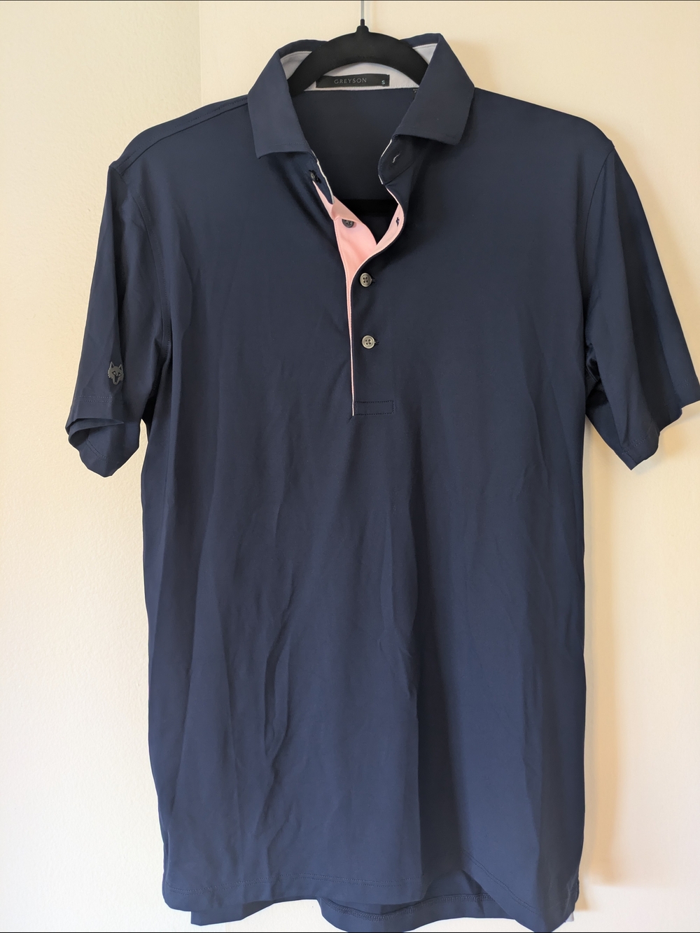 Greyson Navy Polo with Pink Trim- Sm (NWOT)